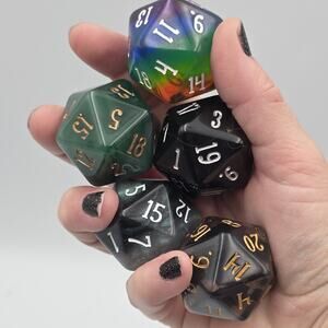 Chonk 34mm D20 Jumbo Gaming Dice Lot 5 Pieces